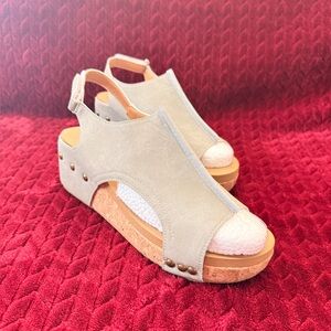 Upliftex Gray Cork Wedge Slingback Sandals Size 39 (8.5)